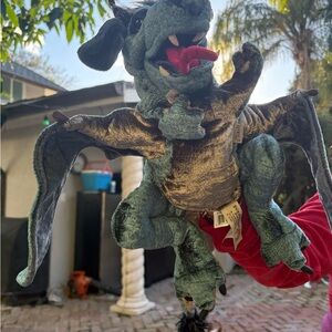 Plush Dragon Toy - Green and Gray